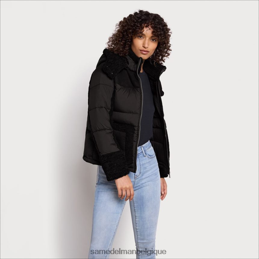 doudoune courte à capuche Sam Edelman femmes noir JZ0XZ01161 vêtements