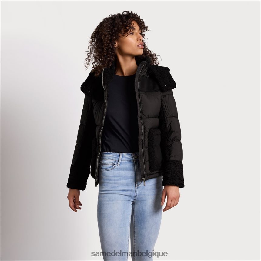 doudoune courte à capuche Sam Edelman femmes noir JZ0XZ01161 vêtements