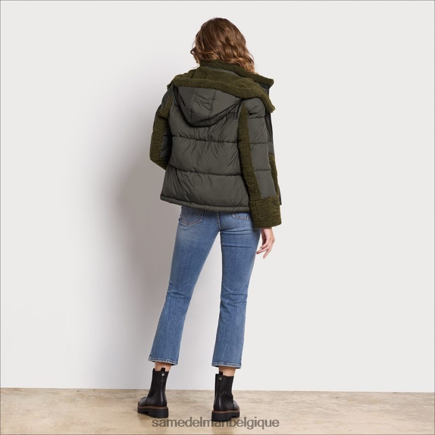 doudoune courte à capuche Sam Edelman femmes olive JZ0XZ01252 vêtements