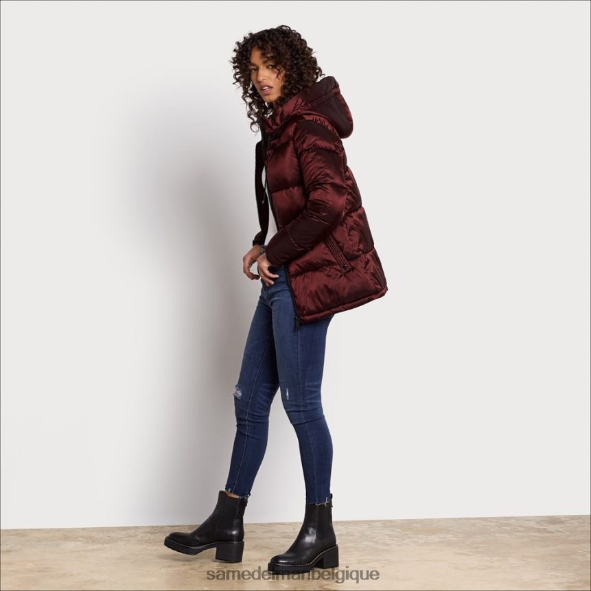 doudoune courte en duvet doux Sam Edelman femmes brique JZ0XZ01129 vêtements