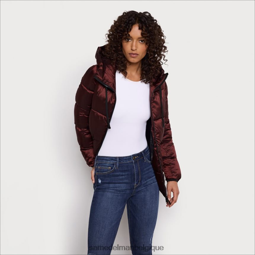 doudoune courte en duvet doux Sam Edelman femmes brique JZ0XZ01129 vêtements