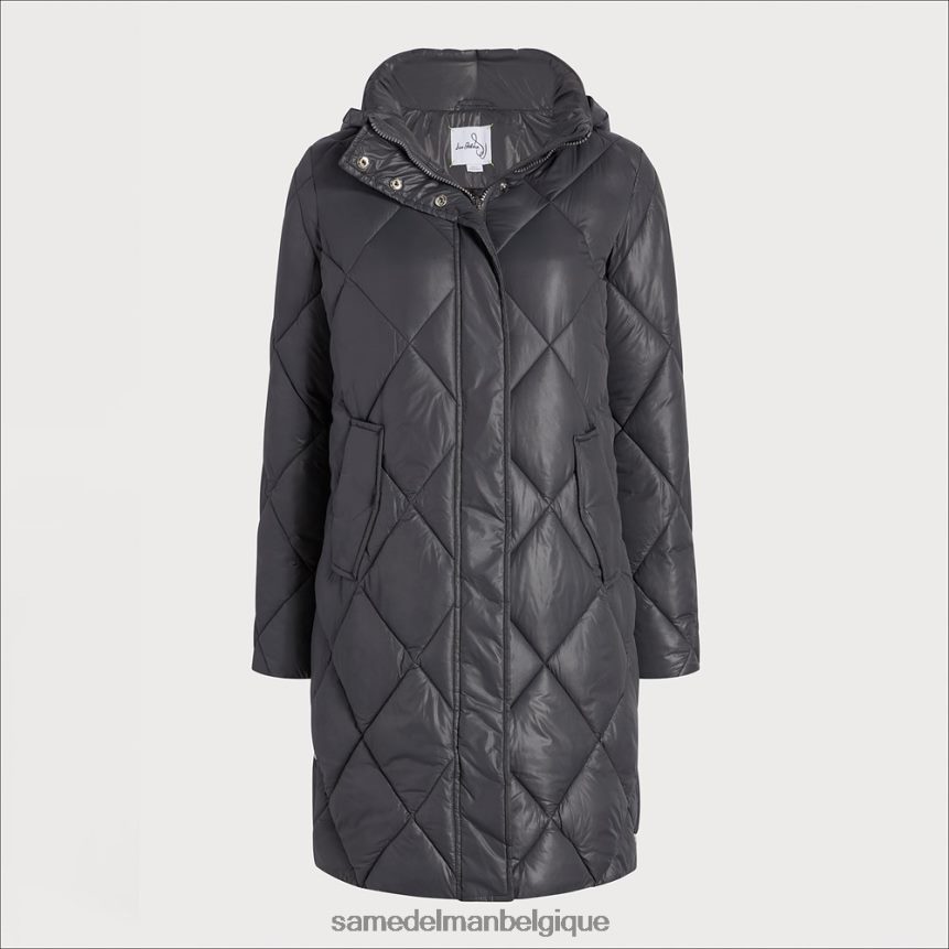 doudoune longue à col cheminée et capuche Sam Edelman femmes gris JZ0XZ01150 vêtements