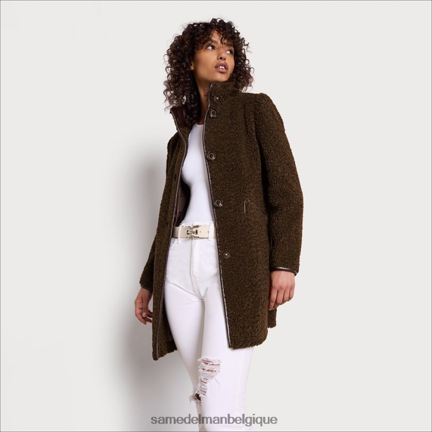 manteau en fausse peau de mouton Sam Edelman femmes olive toscane JZ0XZ01275 vêtements