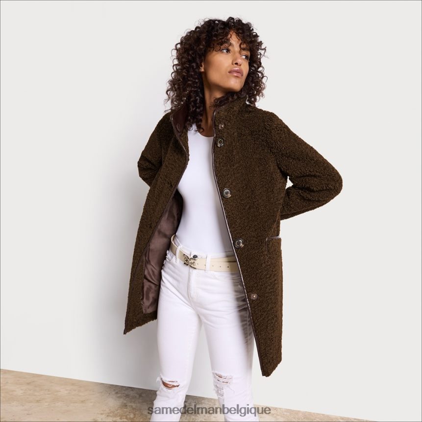 manteau en fausse peau de mouton Sam Edelman femmes olive toscane JZ0XZ01275 vêtements