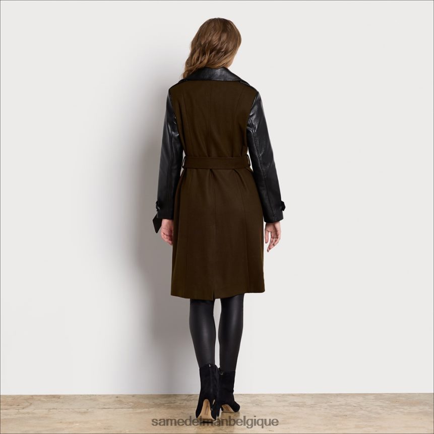 trench-coat en laine mélangée Sam Edelman femmes vert militaire JZ0XZ01280 vêtements