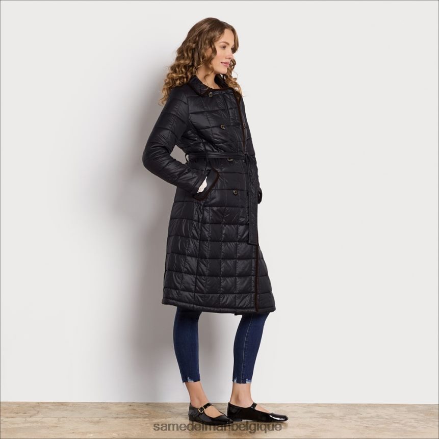 trench-coat matelassé doublé de fausse fourrure Sam Edelman femmes noir JZ0XZ01279 vêtements