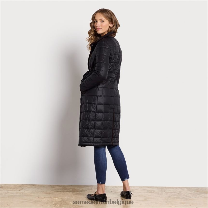 trench-coat matelassé doublé de fausse fourrure Sam Edelman femmes noir JZ0XZ01279 vêtements