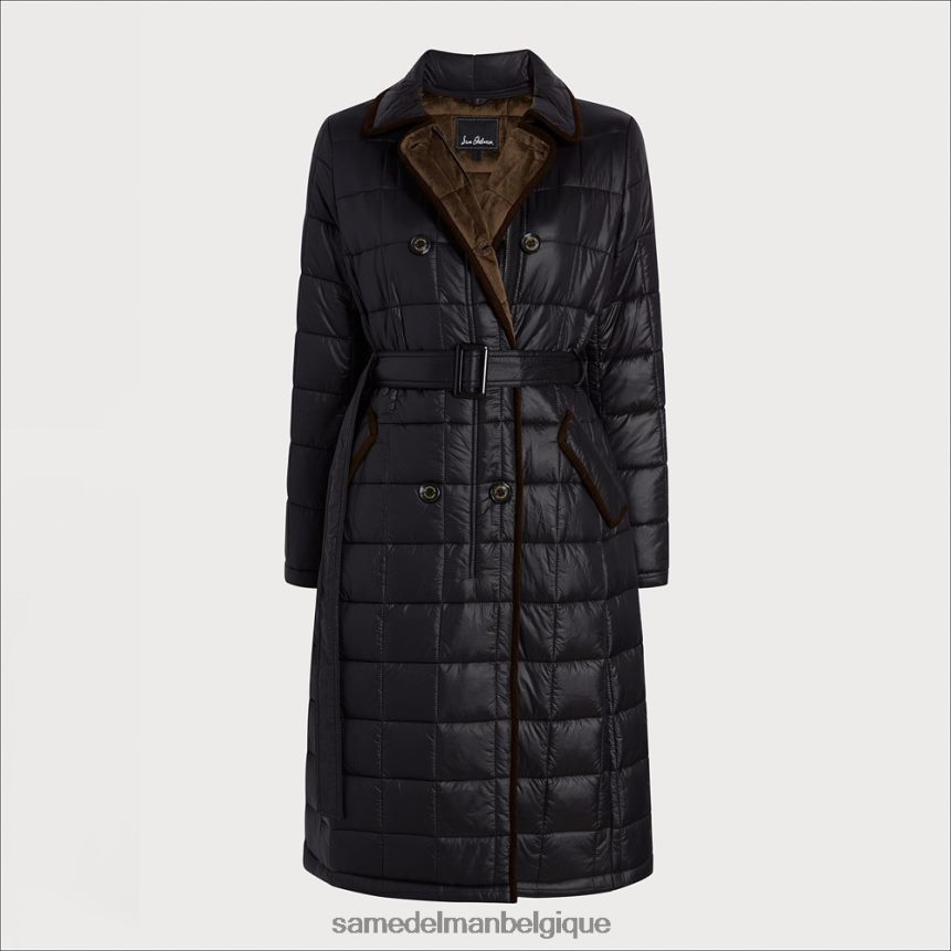 trench-coat matelassé doublé de fausse fourrure Sam Edelman femmes noir JZ0XZ01279 vêtements