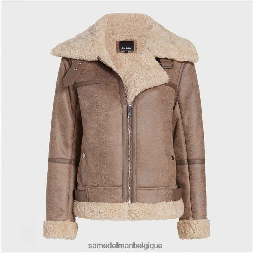 veste aviateur courte Sam Edelman femmes kaki clair JZ0XZ01276 vêtements