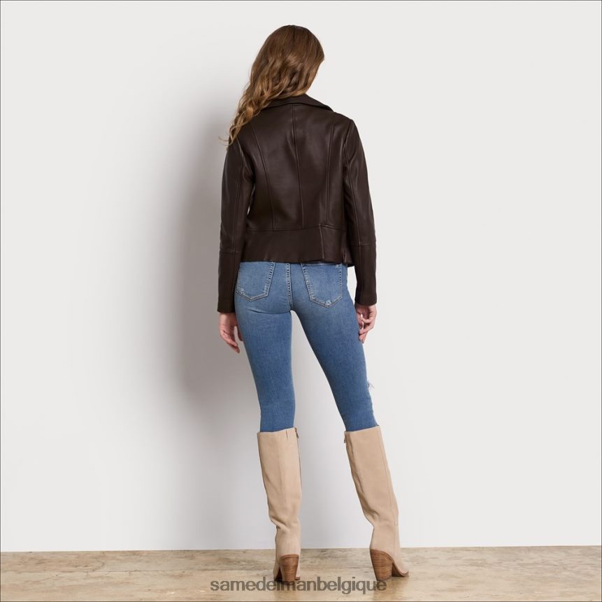 veste de moto en cuir Sam Edelman femmes brun JZ0XZ01152 vêtements