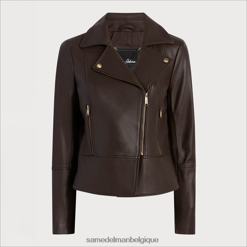 veste de moto en cuir Sam Edelman femmes brun JZ0XZ01152 vêtements