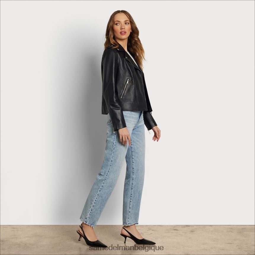 veste de moto en cuir Sam Edelman femmes noir JZ0XZ01179 vêtements