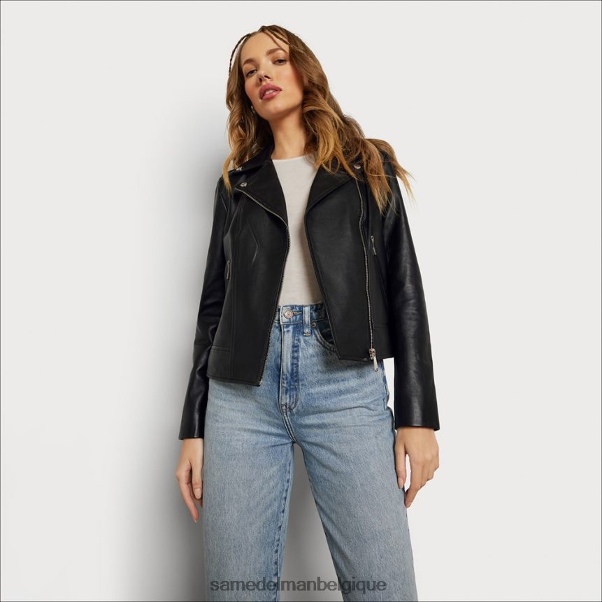 veste de moto en cuir Sam Edelman femmes noir JZ0XZ01179 vêtements