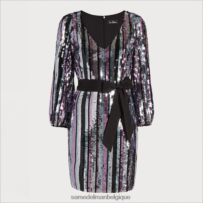 robe courte à sequins rayés et col en V Sam Edelman femmes rose multicolore JZ0XZ01155 vêtements