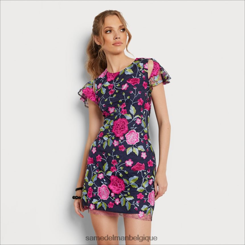 robe à fleurs brodées Sam Edelman femmes bleu marine multicolore JZ0XZ01067 vêtements