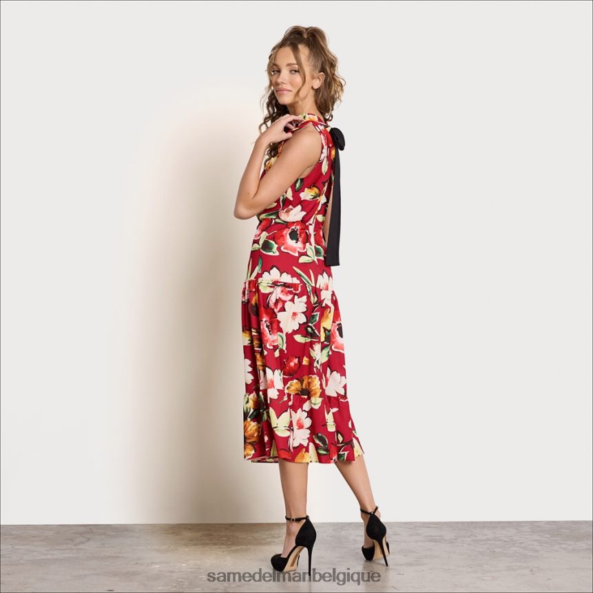 robe longue à col montant Sam Edelman femmes rouge multicolore JZ0XZ01093 vêtements