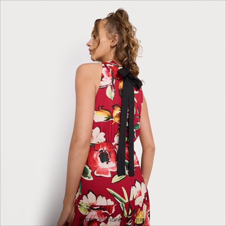 robe longue à col montant Sam Edelman femmes rouge multicolore JZ0XZ01093 vêtements