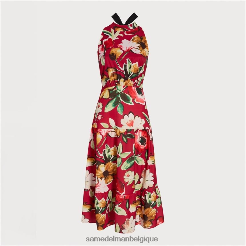 robe longue à col montant Sam Edelman femmes rouge multicolore JZ0XZ01093 vêtements