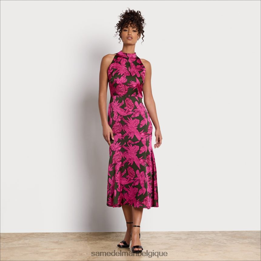 robe longue dos nu à palmiers Sam Edelman femmes magenta multicolore JZ0XZ01075 vêtements