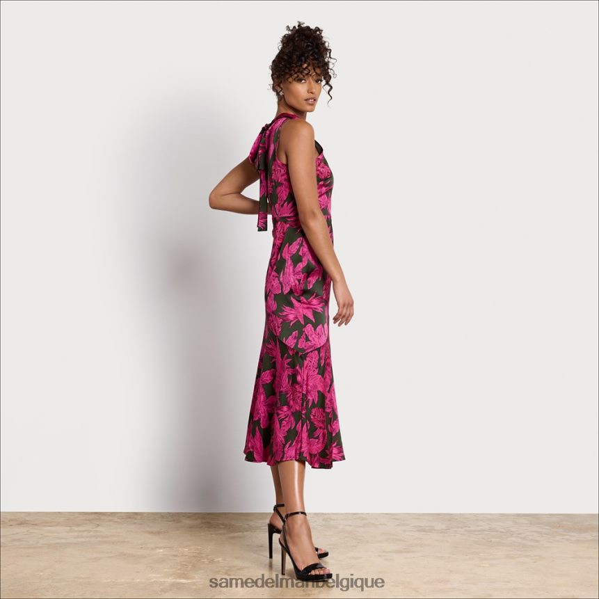 robe longue dos nu à palmiers Sam Edelman femmes magenta multicolore JZ0XZ01075 vêtements