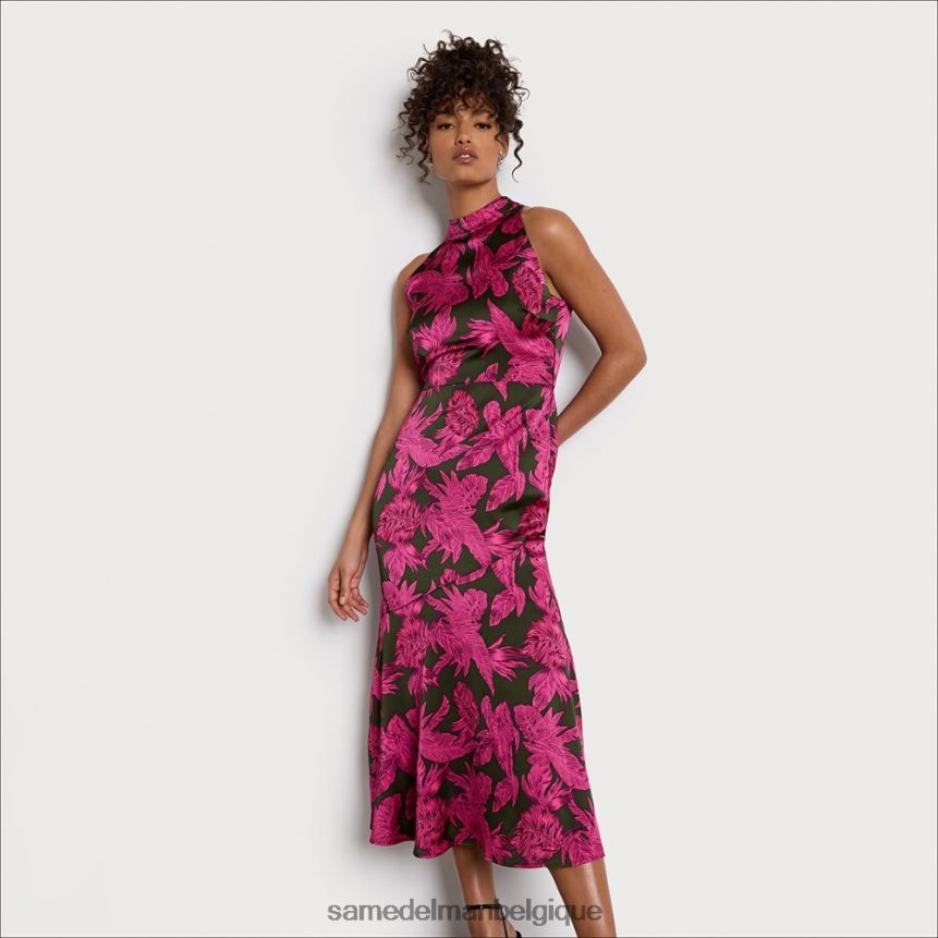 robe longue dos nu à palmiers Sam Edelman femmes magenta multicolore JZ0XZ01075 vêtements