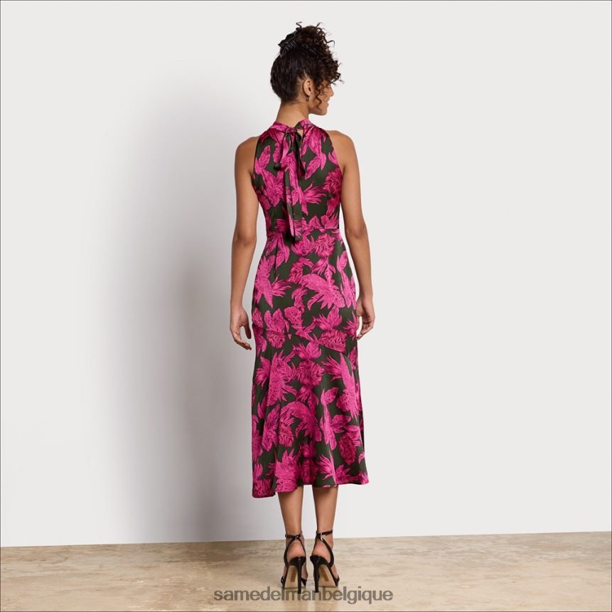 robe longue dos nu à palmiers Sam Edelman femmes magenta multicolore JZ0XZ01075 vêtements