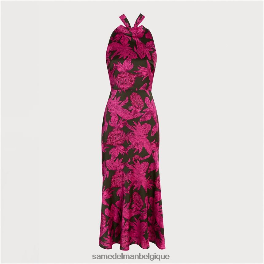 robe longue dos nu à palmiers Sam Edelman femmes magenta multicolore JZ0XZ01075 vêtements