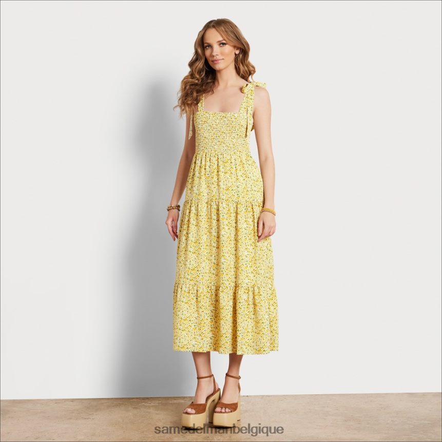 robe longue à fleurs Sam Edelman femmes jaune multicolore JZ0XZ01116 vêtements