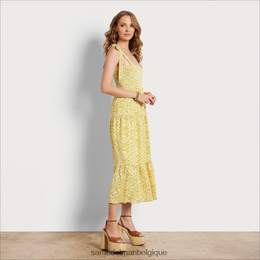 robe longue à fleurs Sam Edelman femmes jaune multicolore JZ0XZ01116 vêtements