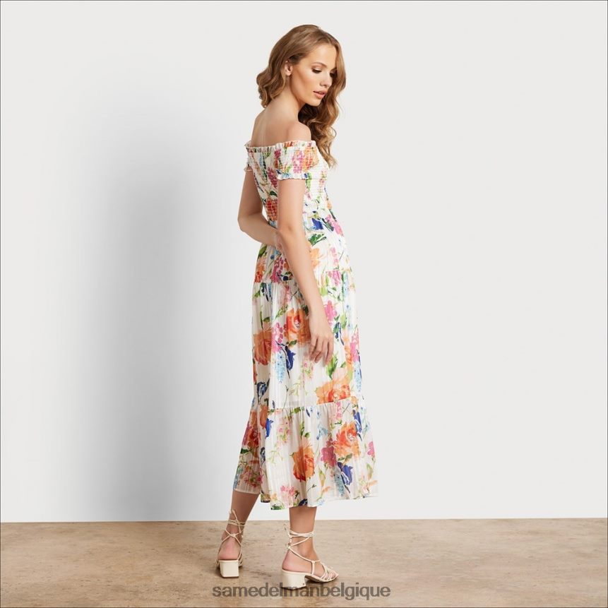 robe longue à épaules dénudées Sam Edelman femmes blanc multicolore JZ0XZ01111 vêtements