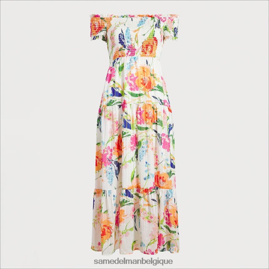 robe longue à épaules dénudées Sam Edelman femmes blanc multicolore JZ0XZ01111 vêtements