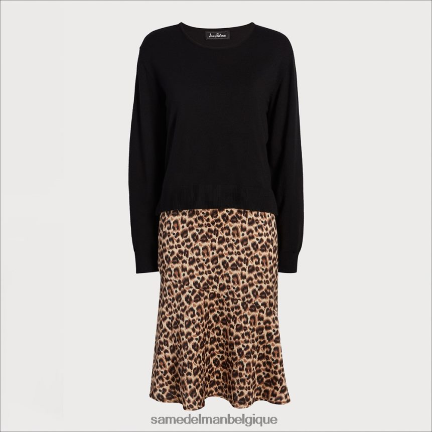 robe mi-longue caraco en tricot à manches longues Sam Edelman femmes léopard JZ0XZ01138 vêtements