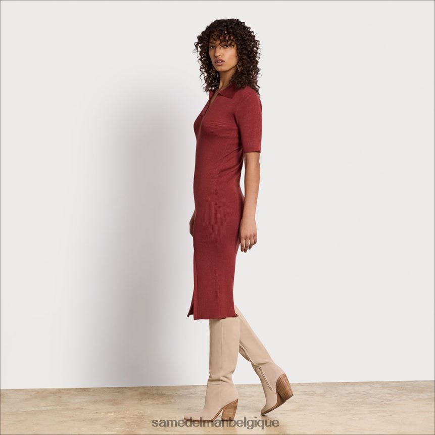 robe mi-longue à col Sam Edelman femmes orange JZ0XZ01143 vêtements