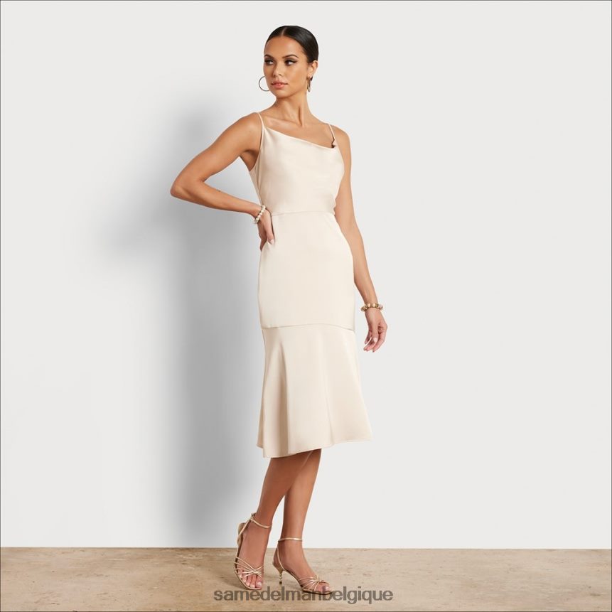 robe mi-longue à col bénitier Sam Edelman femmes beige écru JZ0XZ01107 vêtements