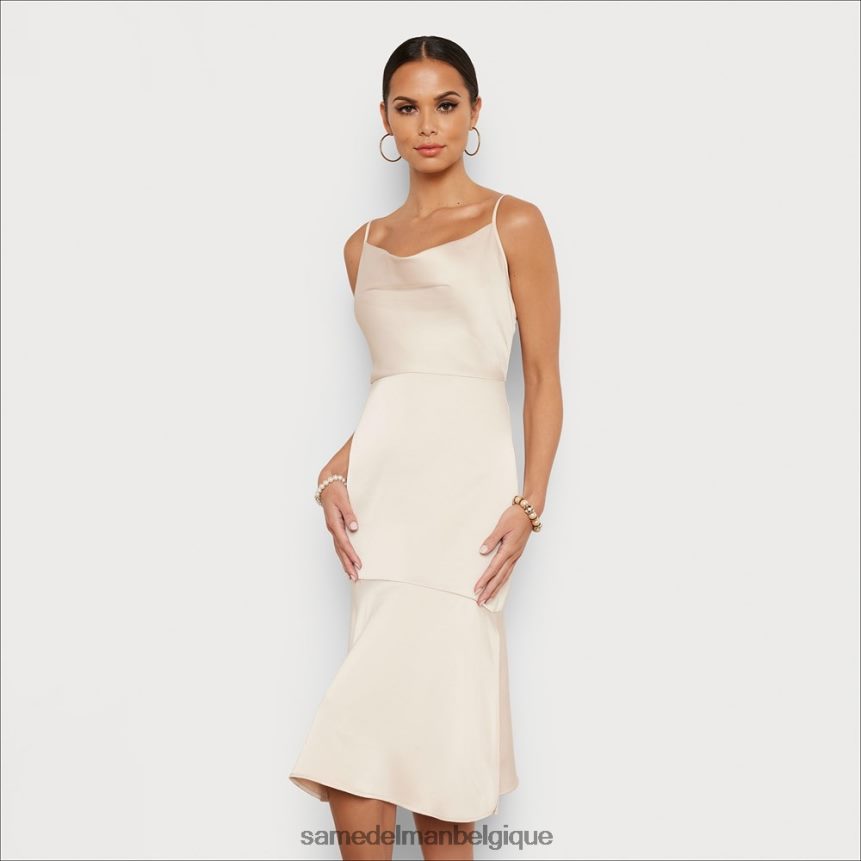 robe mi-longue à col bénitier Sam Edelman femmes beige écru JZ0XZ01107 vêtements