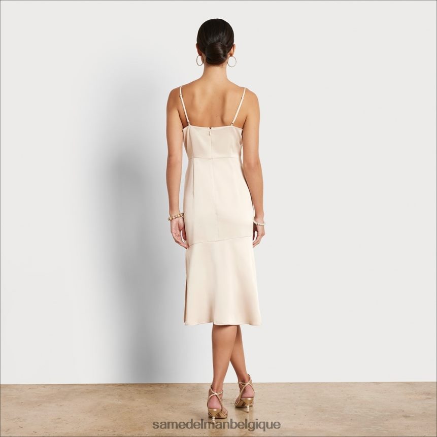 robe mi-longue à col bénitier Sam Edelman femmes beige écru JZ0XZ01107 vêtements