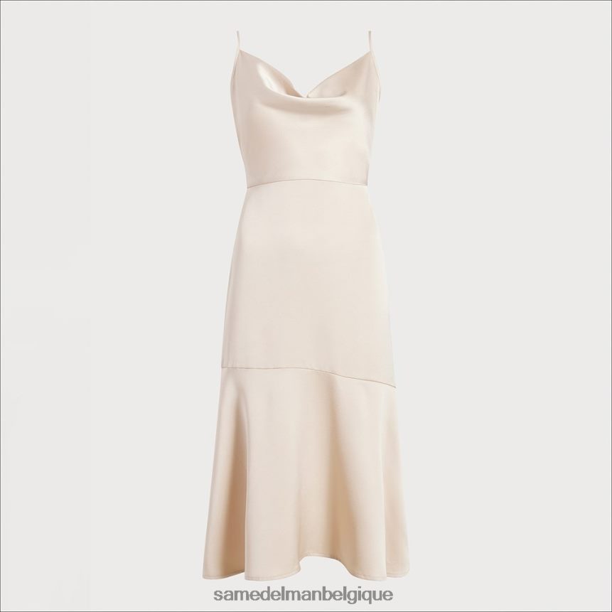 robe mi-longue à col bénitier Sam Edelman femmes beige écru JZ0XZ01107 vêtements