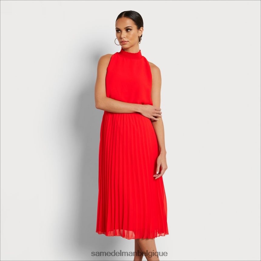 robe mi-longue à col montant Sam Edelman femmes corail JZ0XZ01072 vêtements