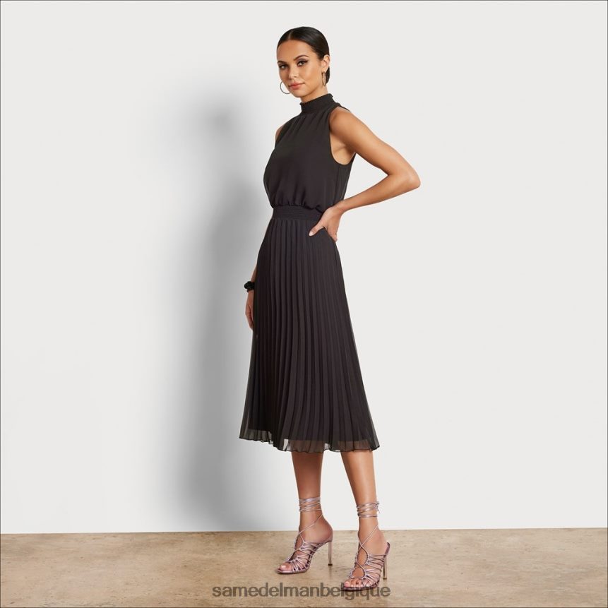 robe mi-longue à col montant Sam Edelman femmes noir JZ0XZ01082 vêtements