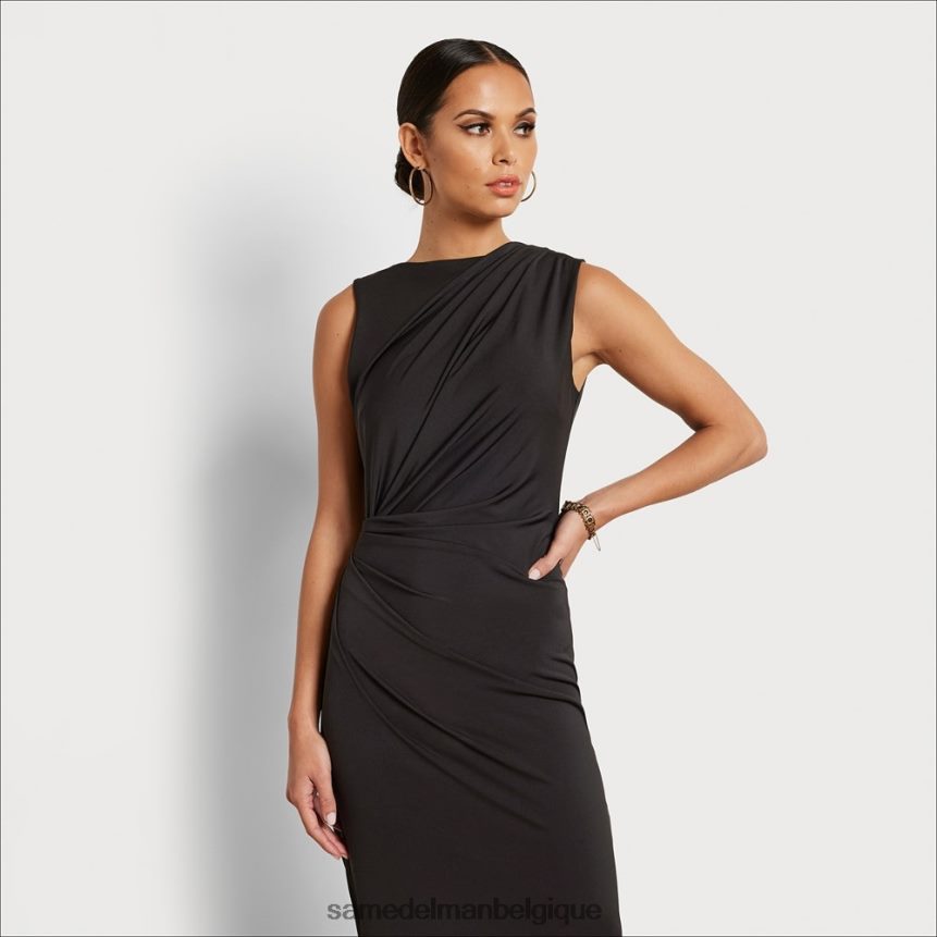 robe mi-longue froncée Sam Edelman femmes noir JZ0XZ01076 vêtements