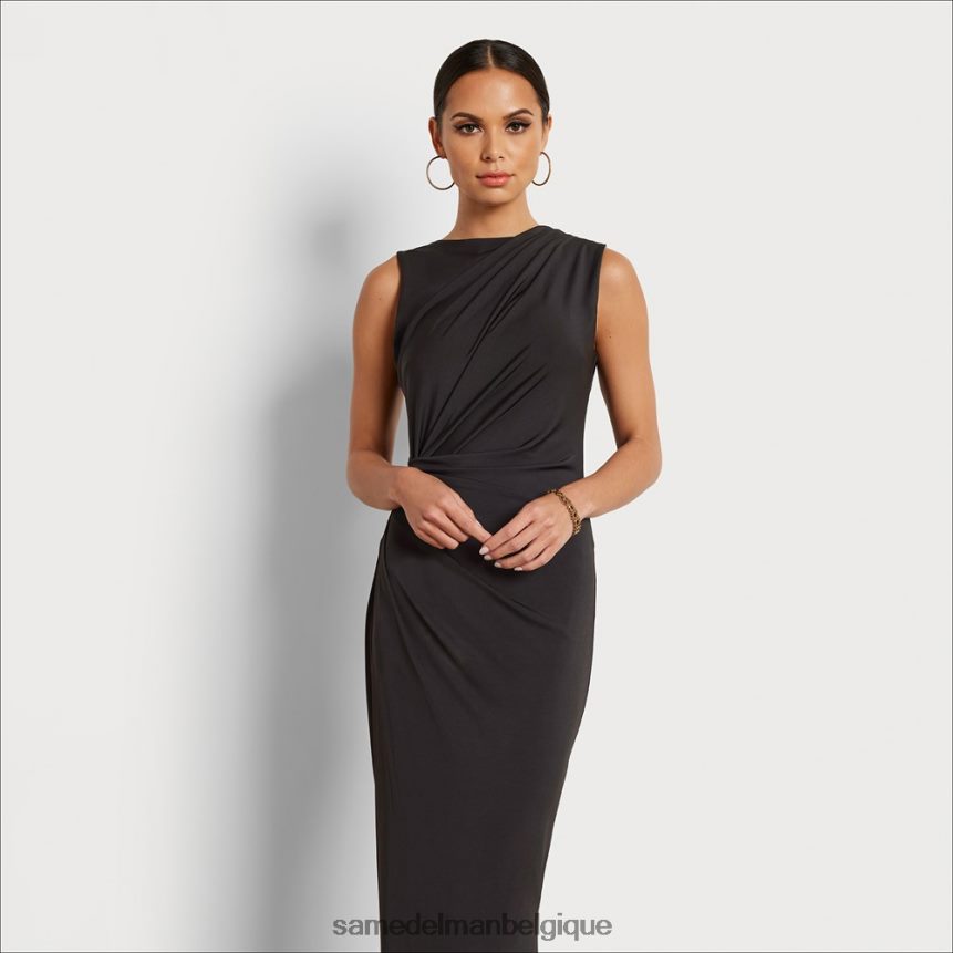 robe mi-longue froncée Sam Edelman femmes noir JZ0XZ01080 vêtements