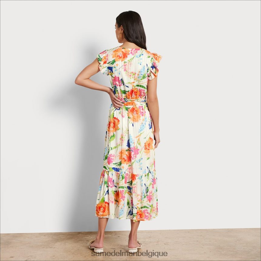 robe midi à fleurs Sam Edelman femmes blanc multicolore JZ0XZ01085 vêtements