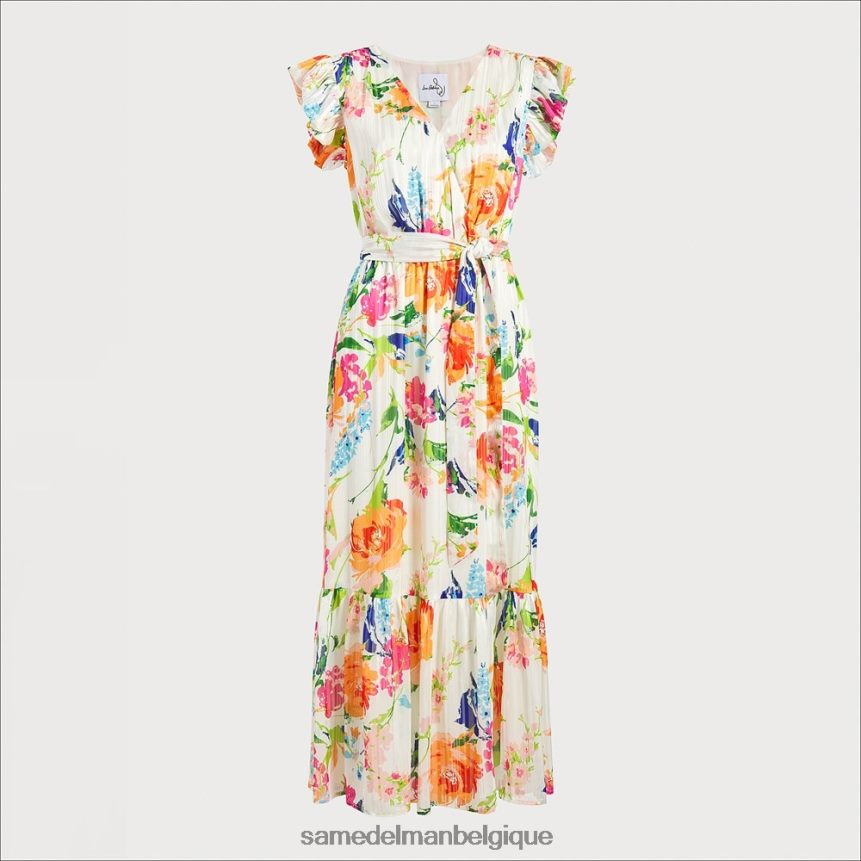 robe midi à fleurs Sam Edelman femmes blanc multicolore JZ0XZ01085 vêtements
