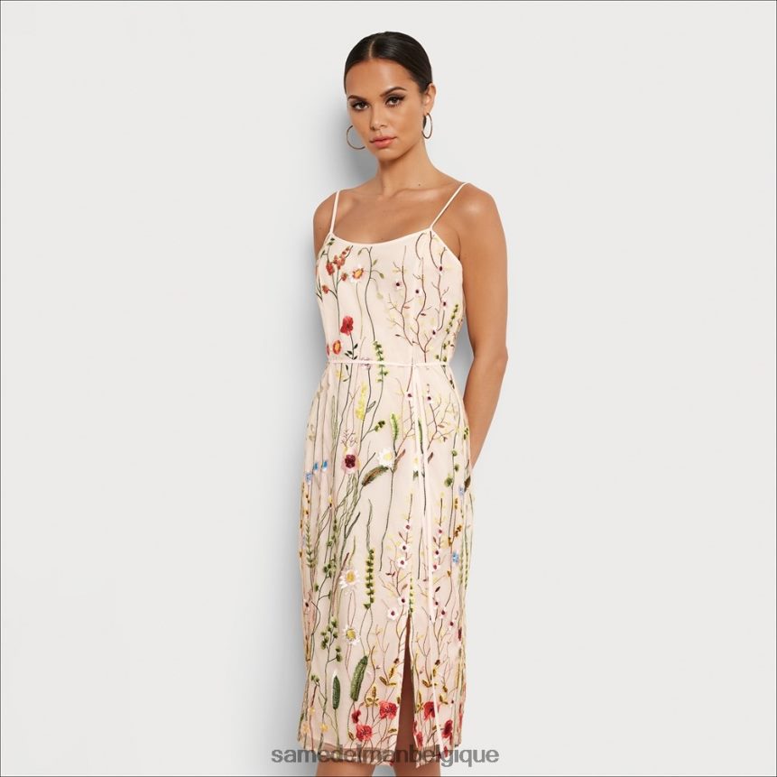 robe midi à fleurs brodées Sam Edelman femmes écru multicolore JZ0XZ01064 vêtements