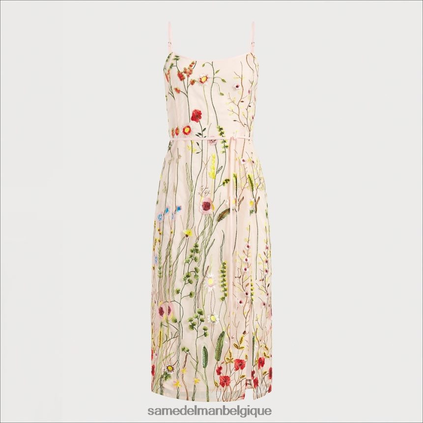 robe midi à fleurs brodées Sam Edelman femmes écru multicolore JZ0XZ01064 vêtements