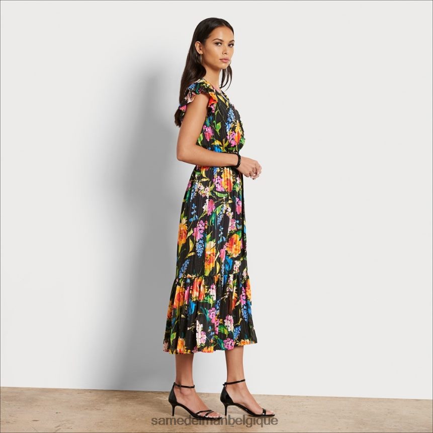 robe midi portefeuille à fleurs Sam Edelman femmes noir multicolore JZ0XZ01098 vêtements